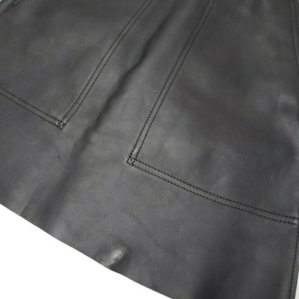 Coach Black Leather Mini Skirt With Back Zip and faux pockets sexy classic - Picture 5 of 11